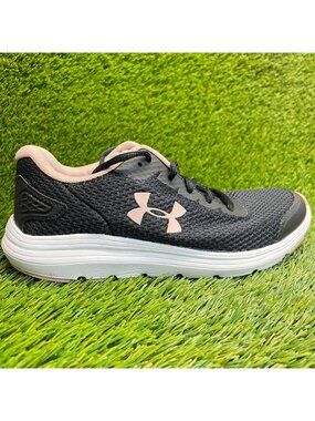 Under Armour Surge 2 Womens Size 8 Black Pink Athletic Running Shoes Sneakers
